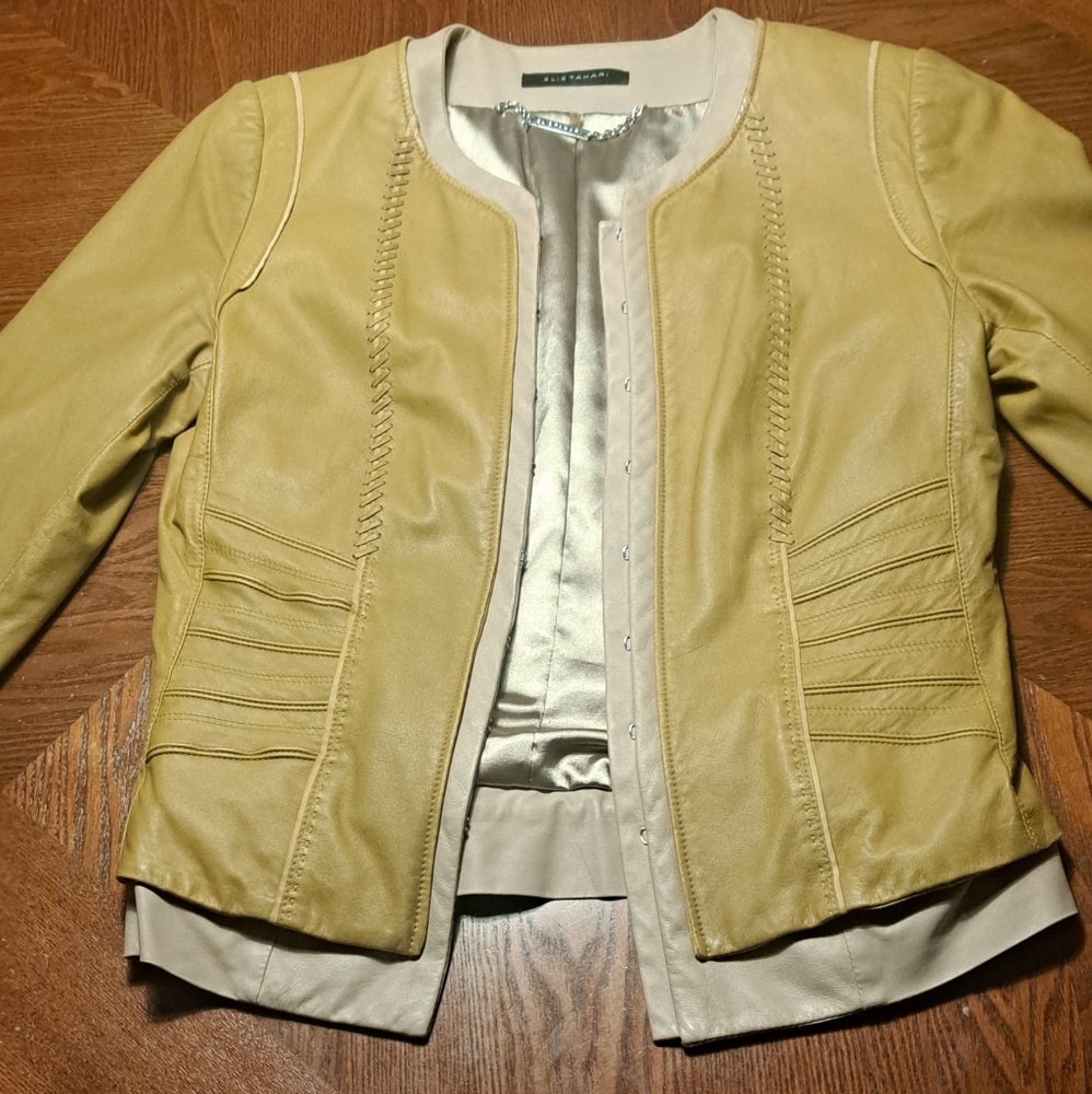 Eli Tahari Lamb Leather Jacket